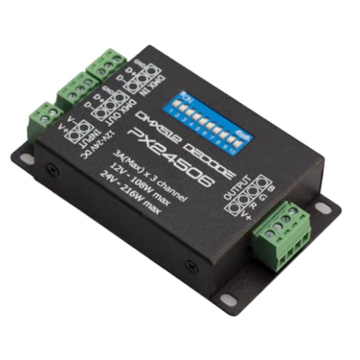 12-24V RGB DMX512 Decoder 9A PX24506