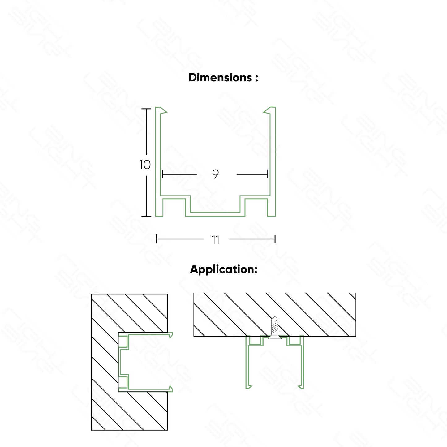 Aluminium Channel for 8mm Neon Rope