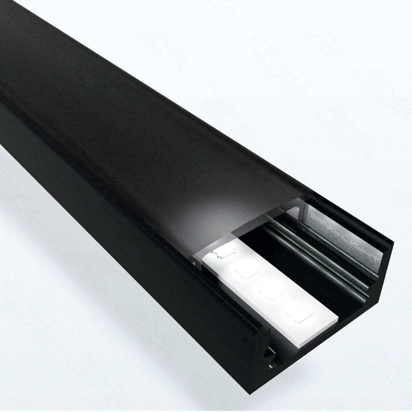 Black Surface Mounted Aluminium Channel 610BK