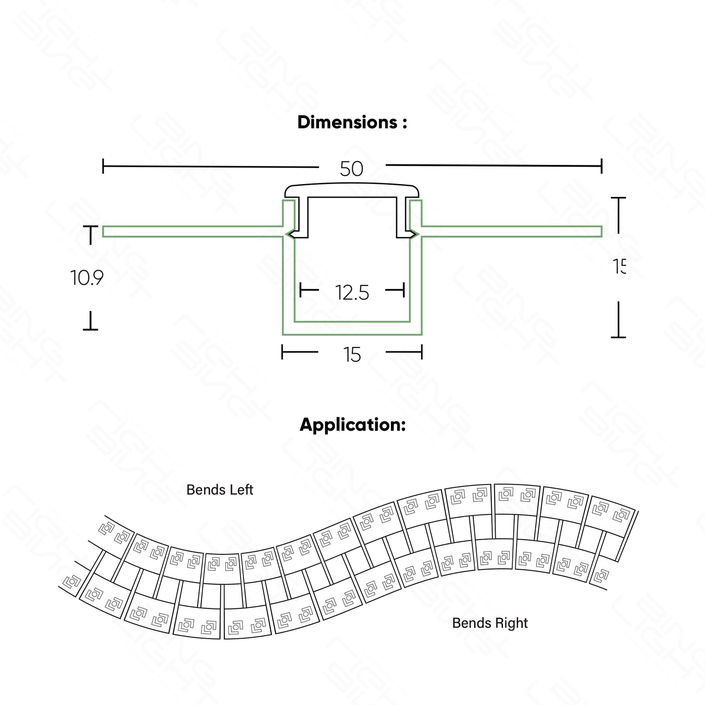 Flexi Kurv Aluminium Channel PS615